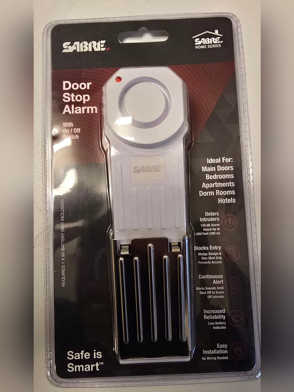 White Door Stop Alarm - Portable Door Security